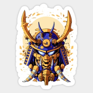 Mecha Sanurai Oni Mask Sticker